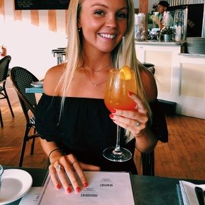 Off the shoulder black dress